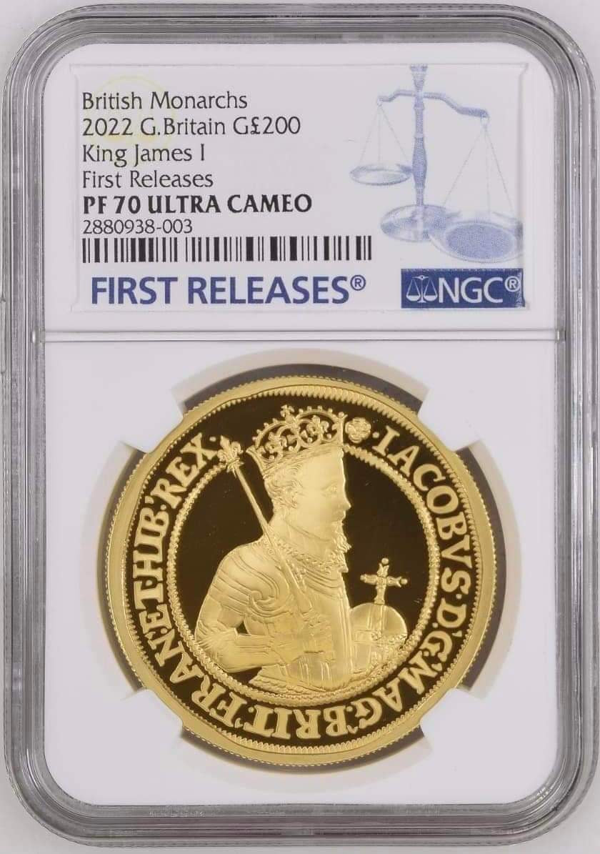 British Monarchs King James 1 2022 2oz Gold Proof NGC PF70 UC First Release